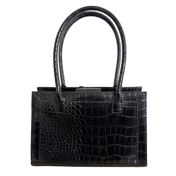 2000'S VINTAGE BLACK CROC PRINT MINI HANDBAG LIZ CLAIBORNE PURSE EUC - Picture 4 of 6